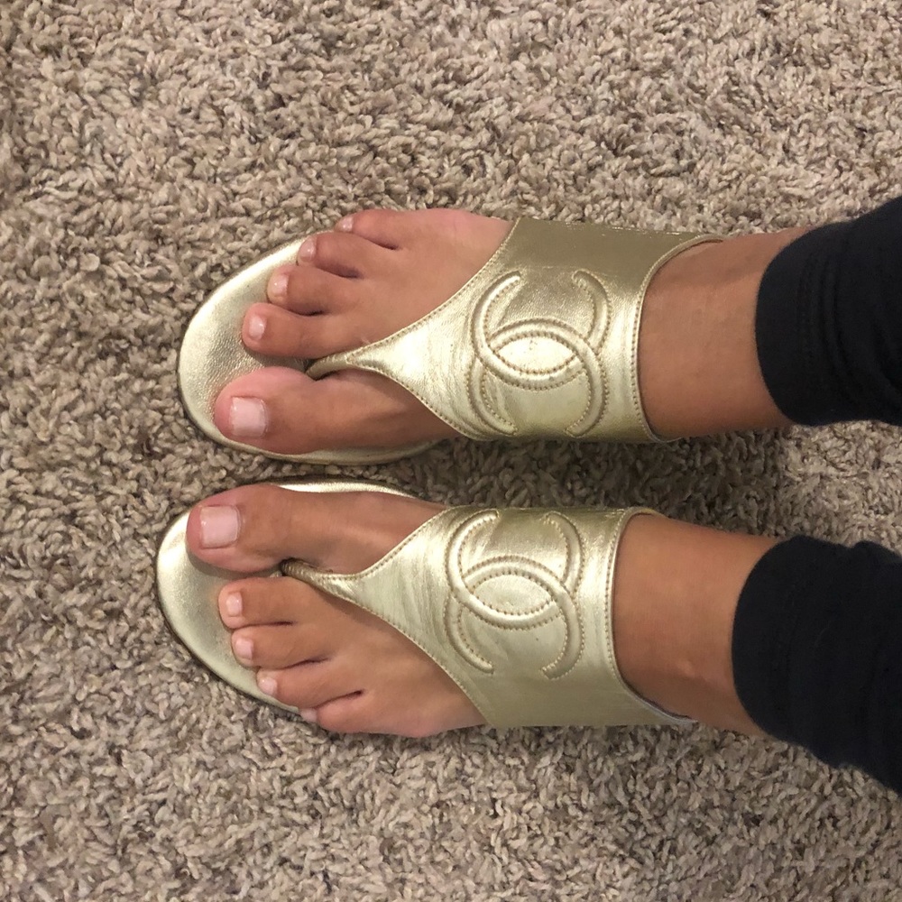 Chanel kitten heel sandals